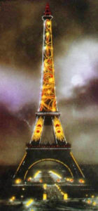 Un des éclairages de la Tour Eiffel, conçus en 1925 par Jacopozzi